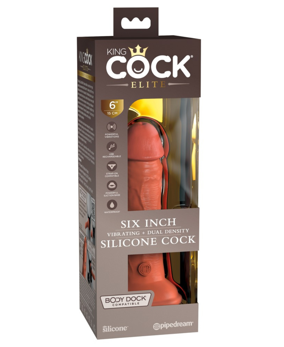 King Cock Elite – Gode vibrant 6" en silicone double densité