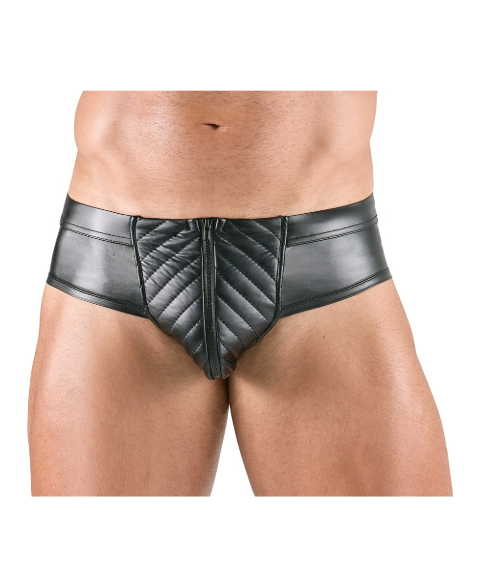 Svenjoyment – Slip ouvert avec zip et finitions contrastées