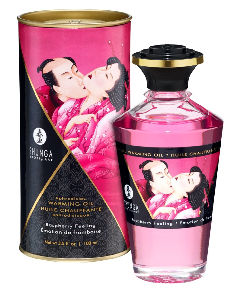 Shunga – Huile de massage chauffante framboise